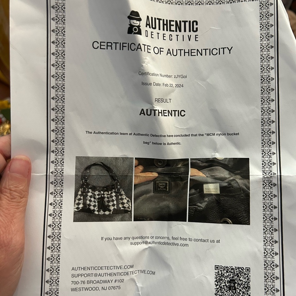 MCM Black and White Checkered Shoulder Bag - Picture 15 of 15